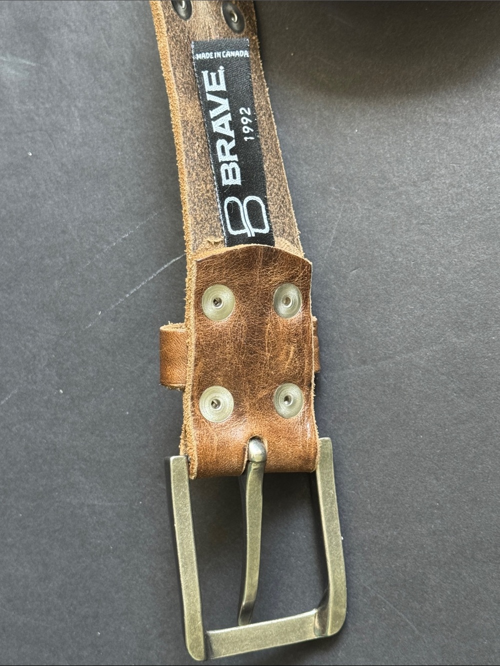 Brave 1992 Brown Leather Studded Belt - Picture 9 of 16